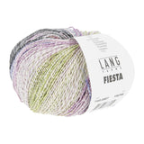 Lang Yarns Fiesta yarn, Red/Lilac/Grey/Light Green, colour 0007, ball photograph