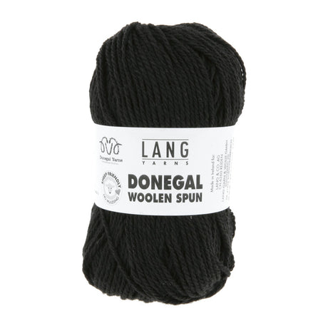 Lang Yarns Donegal Woolen Spun Yarn, 105m / 50g – Black (0004)