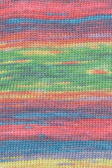 Lang Yarns Eternity – 100g / 340m – Salmon/Red/Yellow/Blue (0007) – detail