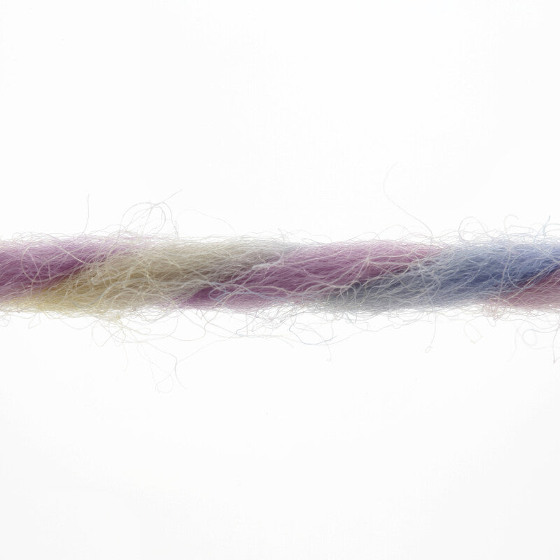 Lang Yarns Twister – 100g / 100m – Light Blue/Orange/Lavender (0001) – yarn texture