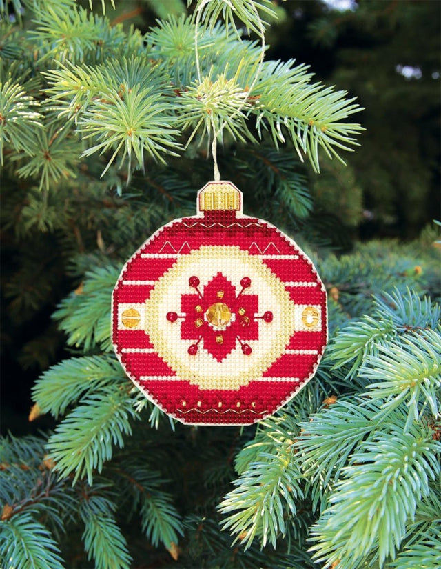 CHRISTMAS BALL TOY Cross Stitch Kit on plastic canvas by CRYSTAL ART