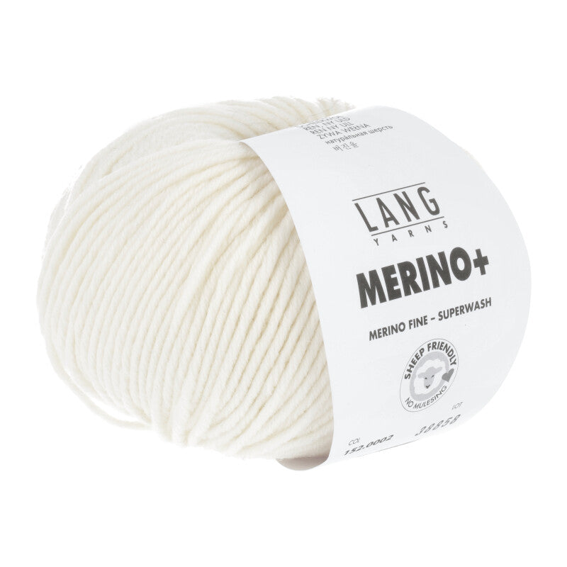 Lang Yarns Merino+ – 50g / 90m – Offwhite (0002)