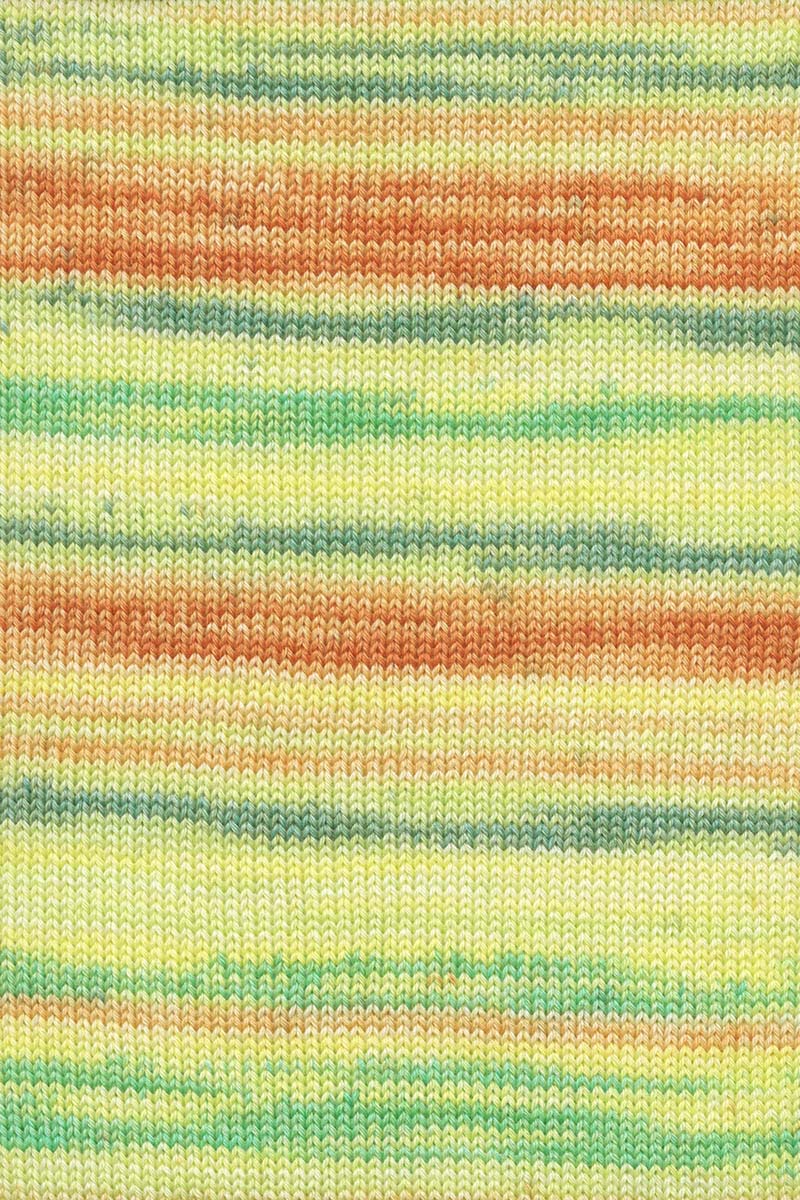 Lang Yarns Merino 200 Bébé Color Yarn, 203m / 50g – Yellow/Melon/Turquoise (0603), yarn texture