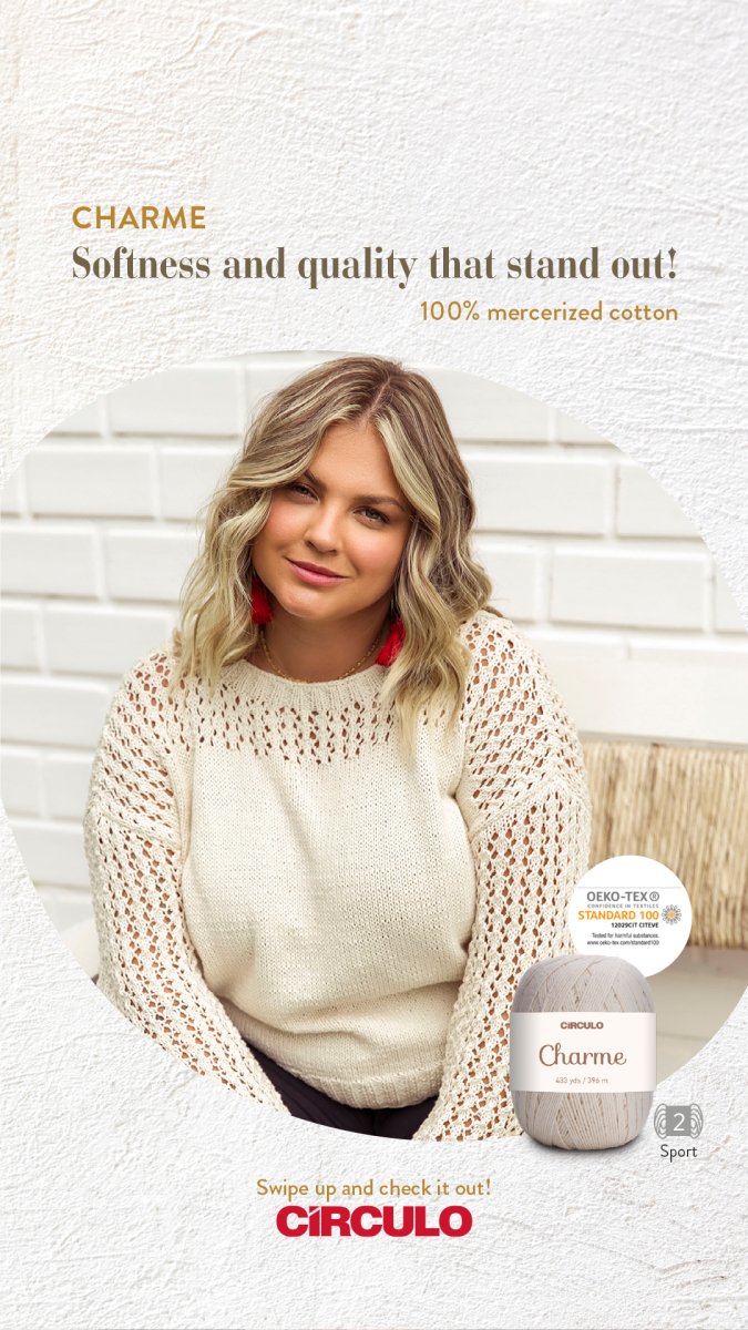 Detail of Circulo CHARME Cotton Yarn in use.