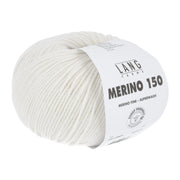 Lang Yarns Merino 150 Yarn, 150m / 50g – White (0001)