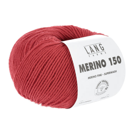 Lang Yarns Merino 150 Yarn, 150m / 50g – Hot Red (0060)