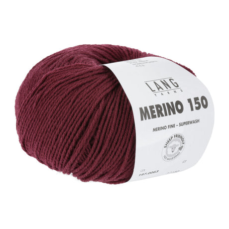 Lang Yarns Merino 150 Yarn, 150m / 50g – Dark Red (0063)