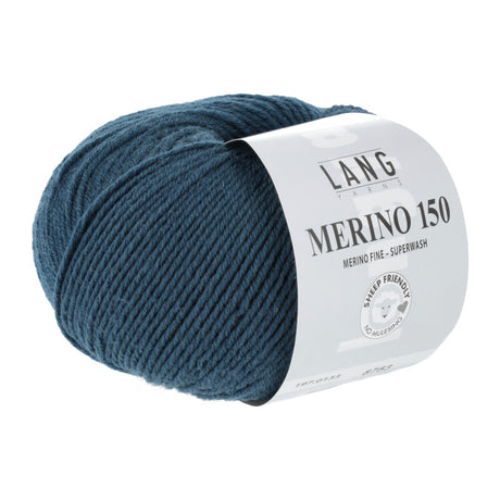 Lang Yarns Merino 150 Yarn, 150m / 50g – Steel Blue (0133)