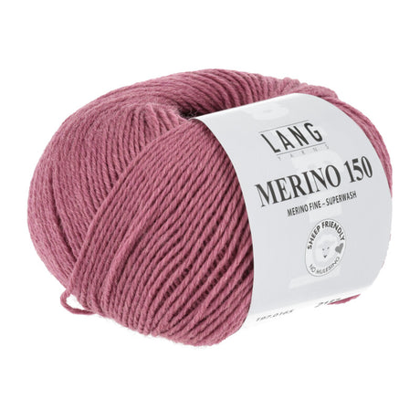 Lang Yarns Merino 150 Yarn, 150m / 50g – Raspberry Mélange (0165)