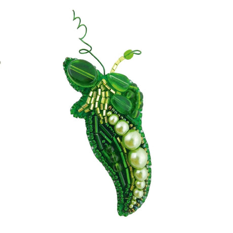 Beadwork kit for Creating Broоch Crystal Art Peas