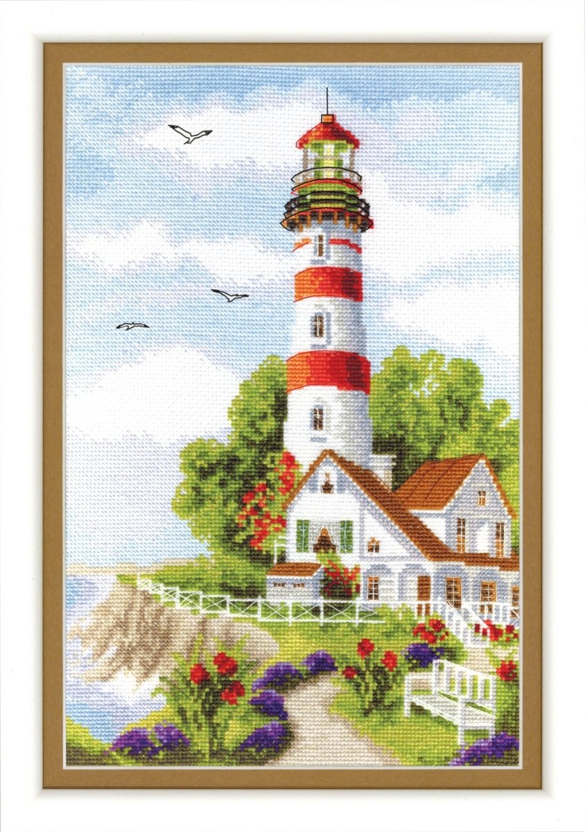 Counted cross stitch kit At the Native Coast with Aida.