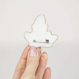 Beadwork kit for a detailed Crystal Art Autumn Leaf brooch.