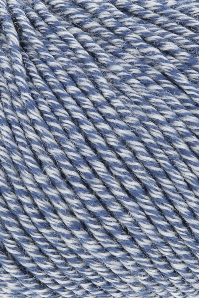 Lang Yarns Merino 120 Yarn, 120m / 50g – Marine/White Mouliné (0153), yarn texture
