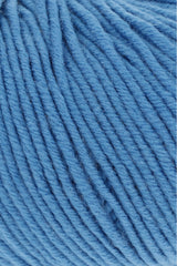 Lang Yarns Merino 120 Yarn, 120m / 50g – Middle Blue (0206), yarn texture