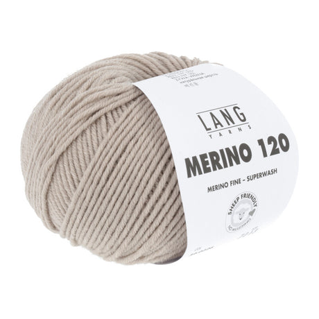 Lang Yarns Merino 120 Yarn, 120m / 50g – Beige Mélange (0226)
