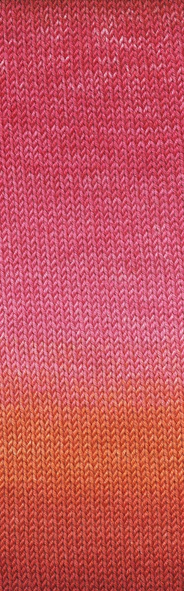 Lang Yarns Merino 120 Dégradé – 50g / 120m – Rose/Orange/Red (0016) – detail