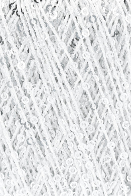 Lang Yarns Paillettes – 25g / 112m – White/Silver (0001) – detail
