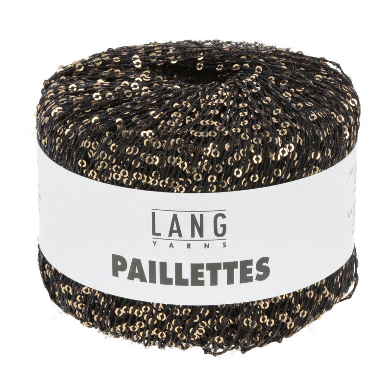 Lang Yarns Paillettes – 25g / 112m – Anthracite/Gold (0070)