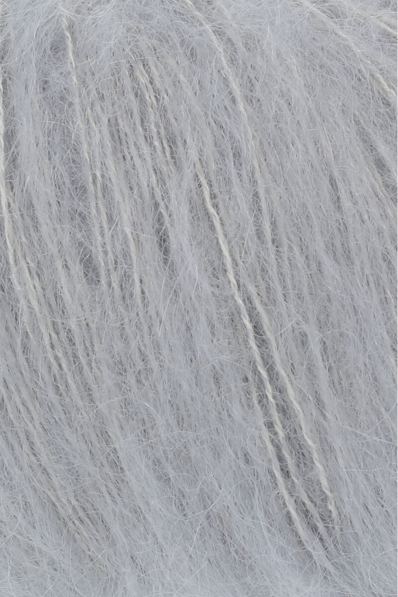 Lang Yarns Mohair Luxe Yarn, 175m / 25g – Silver (0023), yarn texture