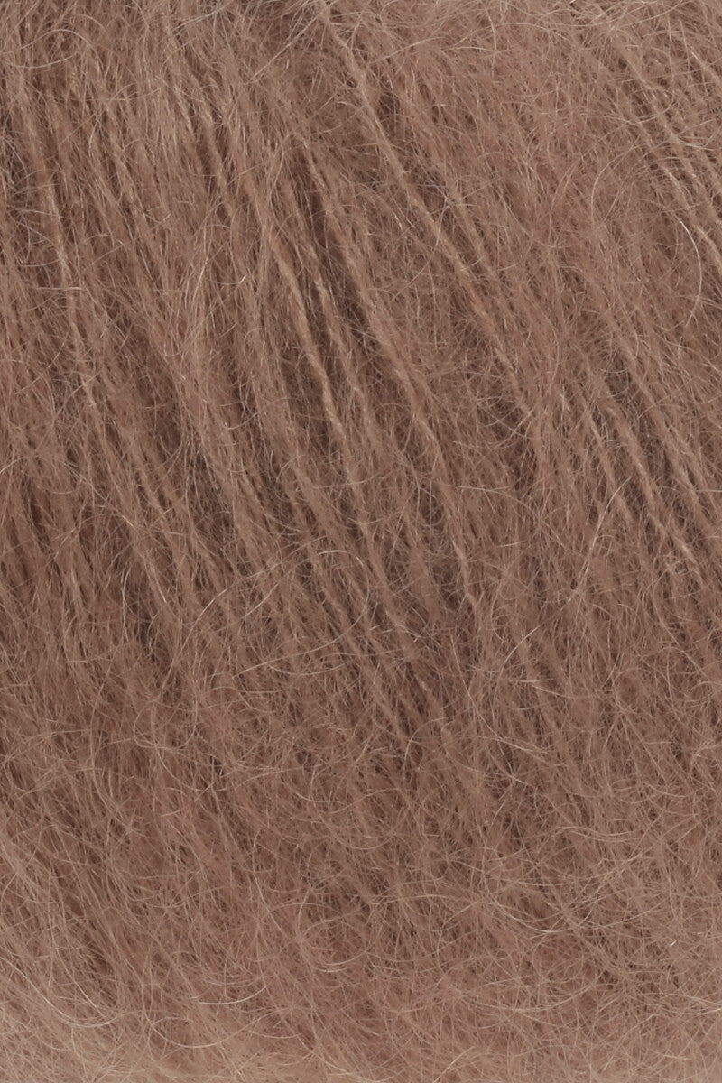 Lang Yarns Mohair Luxe Yarn, 175m / 25g – Cognac (0168), yarn texture