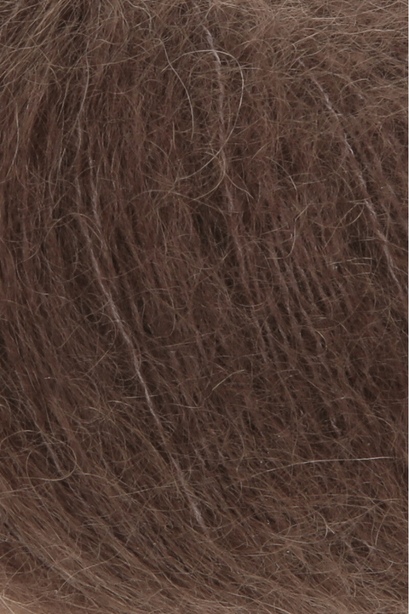 Lang Yarns Mohair Luxe Yarn, 175m / 25g – Chocolate (0267), yarn texture
