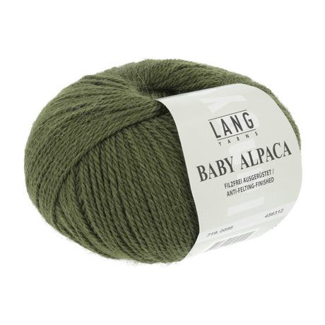Lang Yarns Baby Alpaca Yarn, 170m / 50g – Olive (0098)