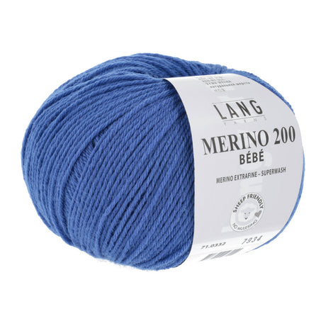 Lang Yarns Merino 200 Bébé Yarn, 203m / 50g – Blue Marine (0332)