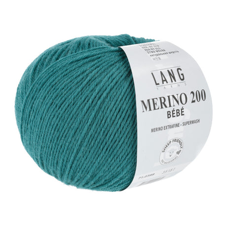 Lang Yarns Merino 200 Bébé Yarn, 203m / 50g – Petrol (0388)