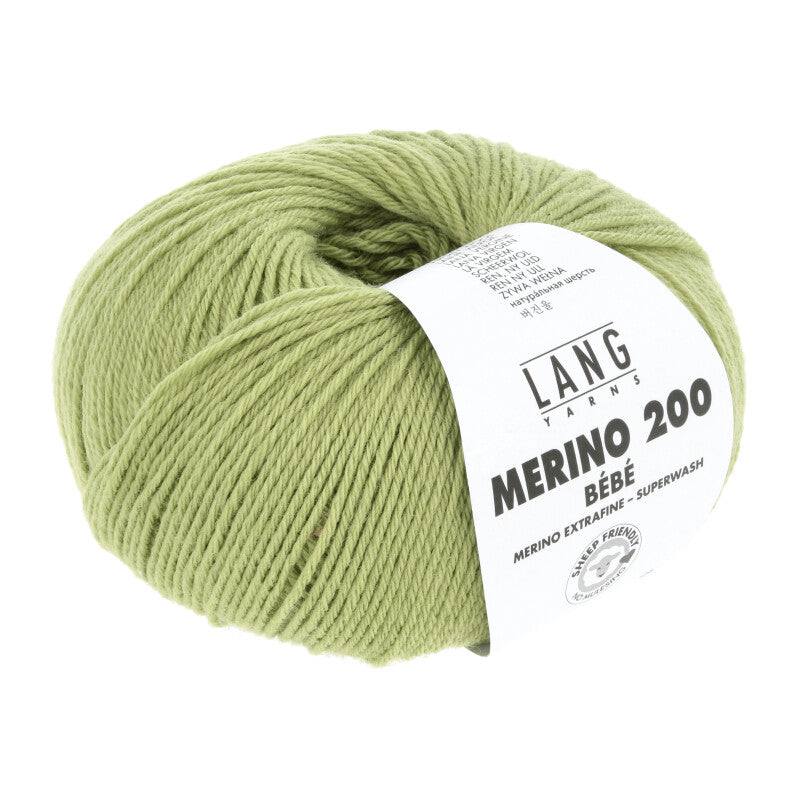 Lang Yarns Merino 200 Bébé Yarn, 203m / 50g – Light Green (0417)