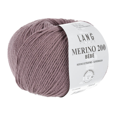 Lang Yarns Merino 200 Bébé Yarn, 203m / 50g – Dusky Pink (0448)