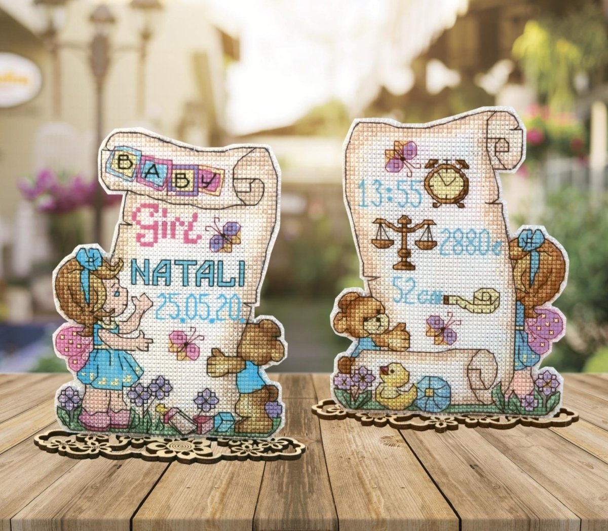 BABYGIRL gift Joyful events Counted Cross Stitch Kit count plastic canvas,