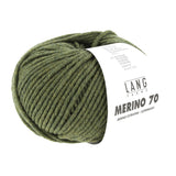 Lang Yarns Merino 70 – 50g / 70m – Dark Olive Mélange (0398)