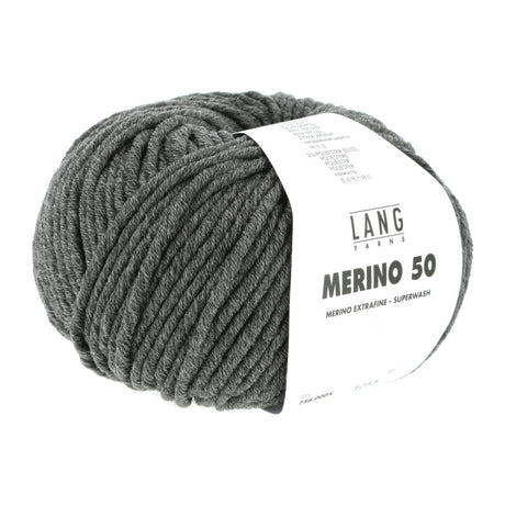 Lang Yarns Merino 50 – 100g / 90m – Dark Grey Mélange (0005)