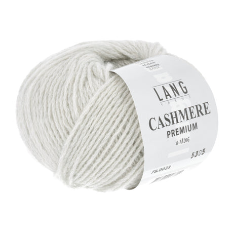 Lang Yarns Cashmere Premium Yarn, 115m / 25g – Light Grey Mélange (0023)
