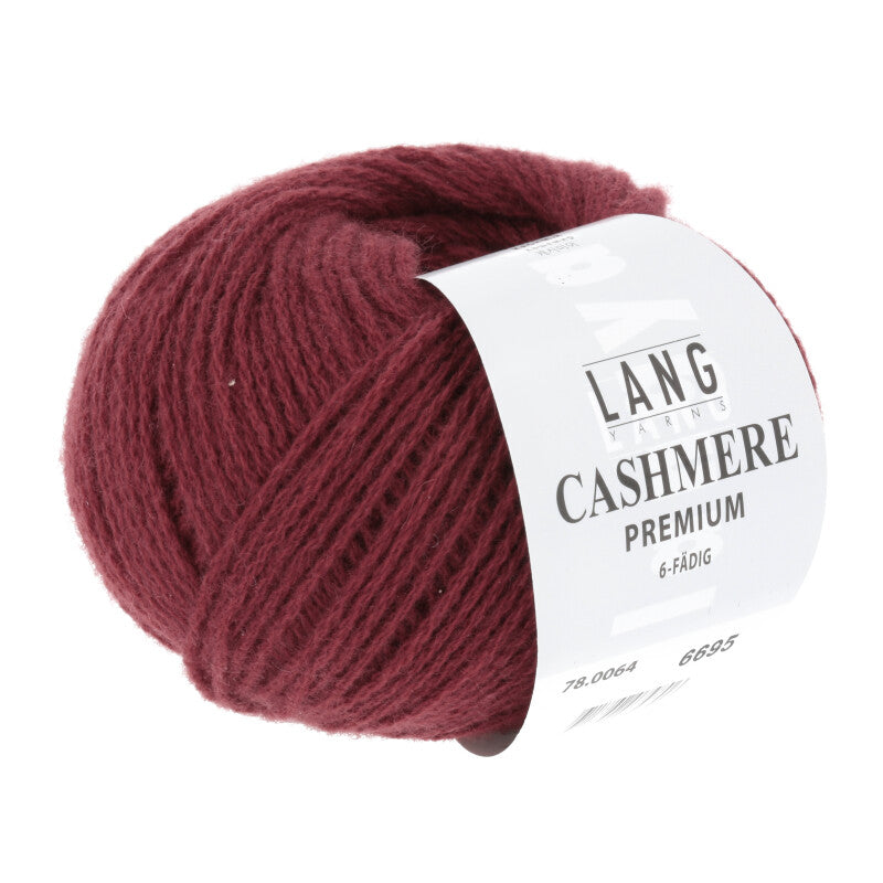 Lang Yarns Cashmere Premium Yarn, 115m / 25g – Bordeaux Mélange (0064)