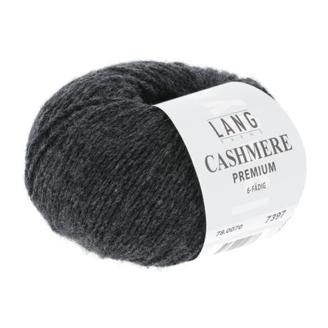 Lang Yarns Cashmere Premium Yarn, 115m / 25g – Anhtracite Mélange (0070)