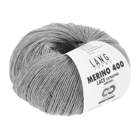 Lang Yarns Merino 400 Lace – 25g / 200m – Light Grey Mélange (0003)