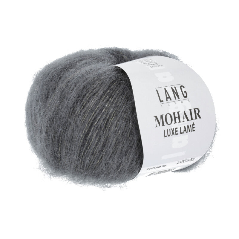 Lang Yarns Mohair Luxe Lamé – 25g / 175m – Silver - Anthracite (0070)
