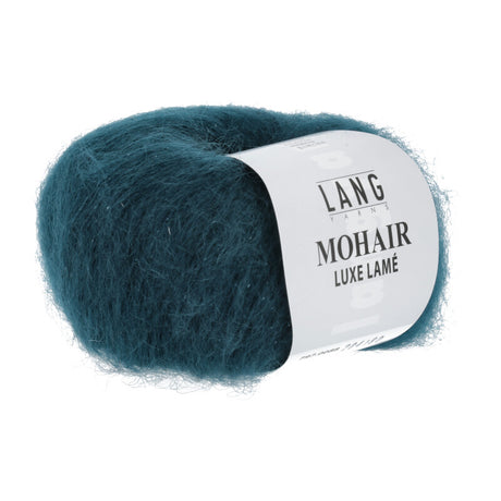 Lang Yarns Mohair Luxe Lamé – 25g / 175m – Silver - Petrol (0088)