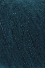 Lang Yarns Mohair Luxe Lamé – 25g / 175m – Silver - Petrol (0088) – detail