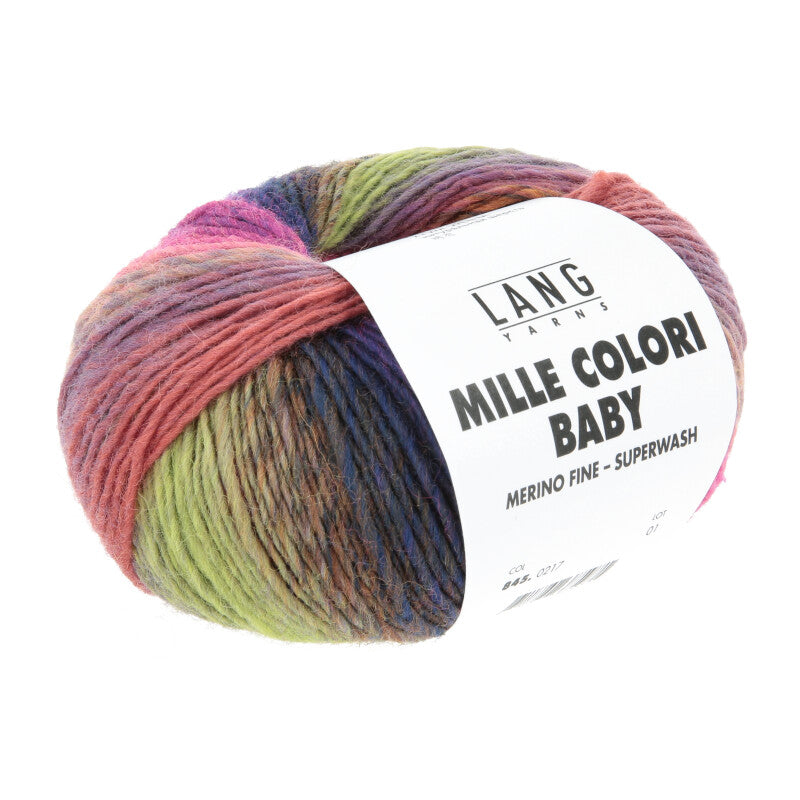 Lang Yarns Mille Colori Baby – 50g / 190m – Hot Pink/Purple/Dusty Pink (0217)