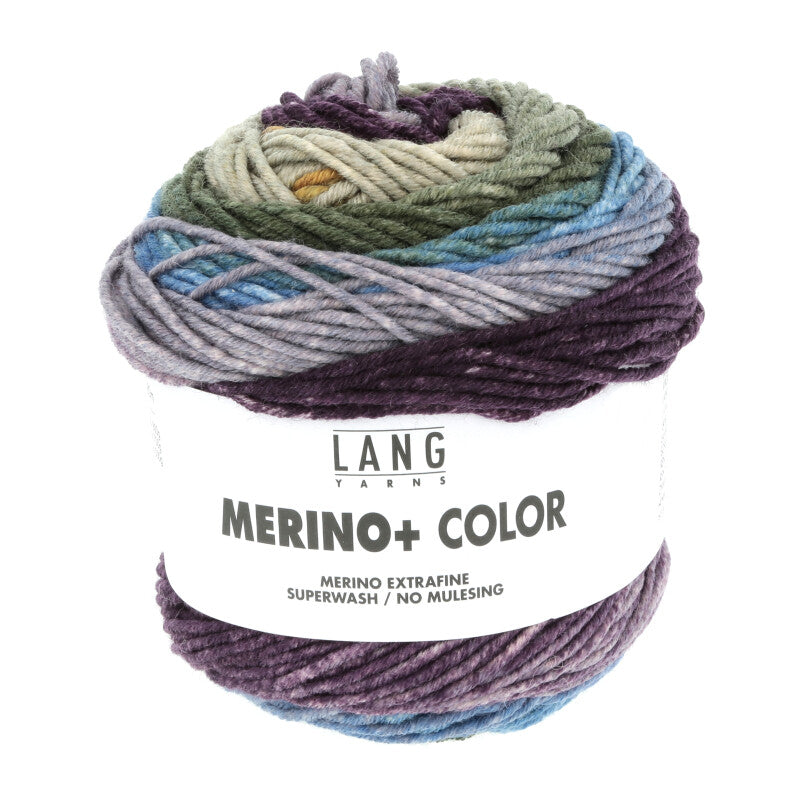 Lang Yarns Merino+ Color – 100g / 180m – Purple/Cor/Olive (0206)