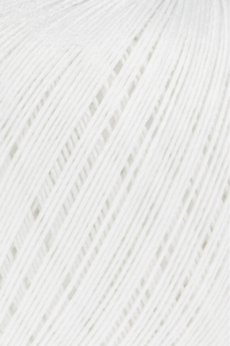 Lang Yarns Marisa – 100% Egyptian cotton yarn, 50g/210m – White (0001) – detail