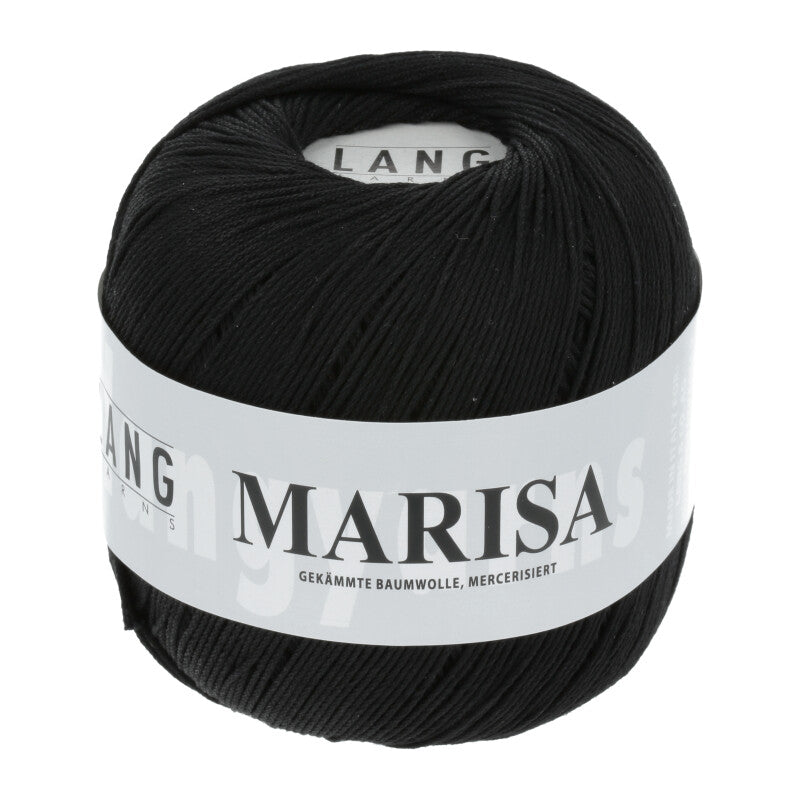 Lang Yarns Marisa – 100% Egyptian cotton yarn, 50g/210m – Black (0004)
