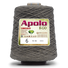 Apolo Eco 4/6 Cotton Cord Yarn – Ideal for Crochet Bags & Home Decor (600g) - Leo Hobby - A large cone of gray crochet yarn with a white and green Apolo Circulo Eco label, set against a plain white background.