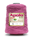 Apolo Eco 4/6 Cotton Cord Yarn – Ideal for Crochet Bags & Home Decor (600g) - Leo Hobby - A large cone spool of pink Apolo Circulo Eco yarn, size 6, with a white and green label, isolated on a white background.