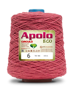 Apolo Eco 4/6 Cotton Cord Yarn – Ideal for Crochet Bags & Home Decor (600g) - Leo Hobby - A large spool of pink crochet yarn with a blue top cap and a prominent white and green label reading 'Apolo ECO'.