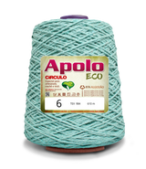 Apolo Eco 4/6 Cotton Cord Yarn – Ideal for Crochet Bags & Home Decor (600g) - Leo Hobby - A large spool of mint green crochet thread with a white and green label reading 'Apolo ECO' and size '6'.
