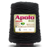 Apolo Eco 4/6 Cotton Cord Yarn – Ideal for Crochet Bags & Home Decor (600g) - Leo Hobby - A large spool of black thread with a white and green label reading 'Apolo ECO' and size '6', photographed on a white background.