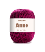 Circulo ANNE - 100% mercerized Cotton Yarn, 500m / 147g - Ball of pink yarn with a 'Circulo Anne' label on a white background